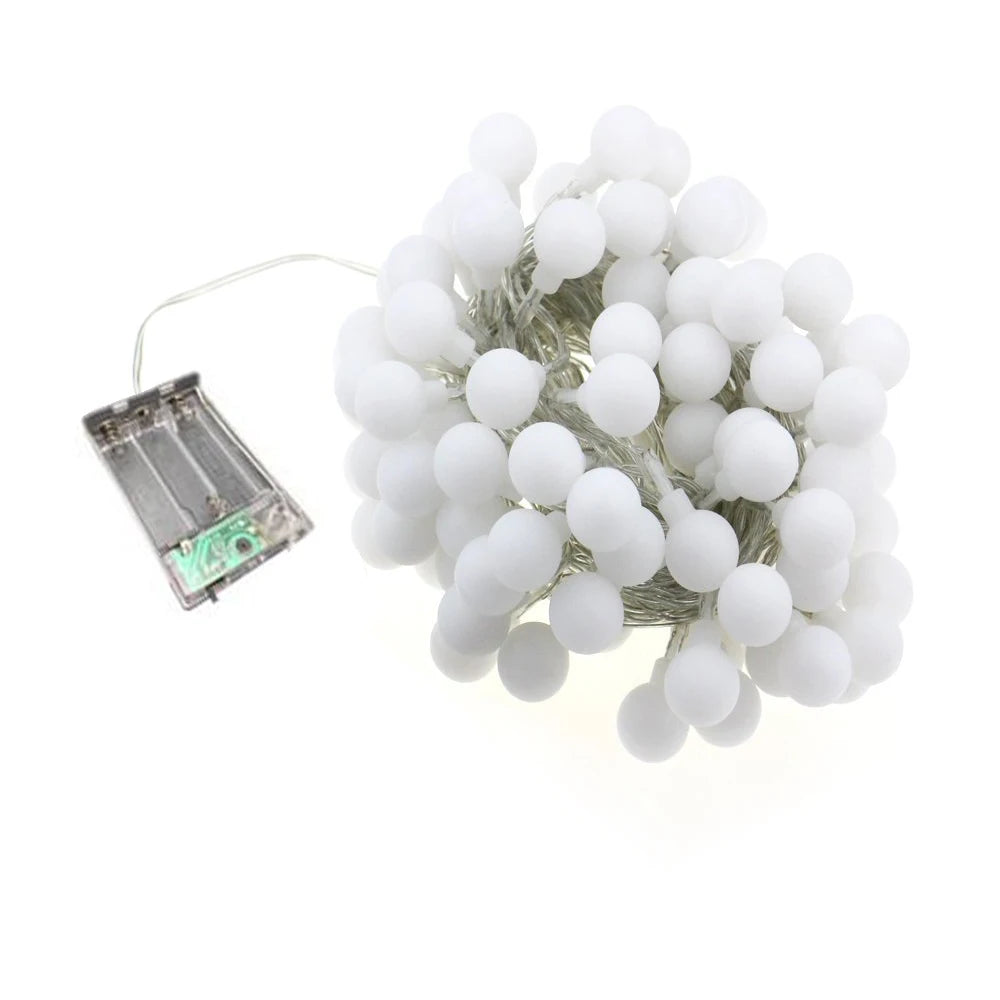 3M/6M/10M Ball LED String Light 20LED 40LED 80LED Chain Fairy Lights Holiday Christmas Wedding Outdoor Decor Battery Operated