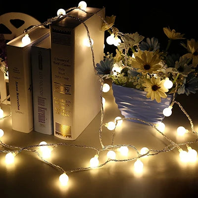 3M/6M/10M Ball LED String Light 20LED 40LED 80LED Chain Fairy Lights Holiday Christmas Wedding Outdoor Decor Battery Operated