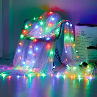 3M/6M/10M Ball LED String Light 20LED 40LED 80LED Chain Fairy Lights Holiday Christmas Wedding Outdoor Decor Battery Operated