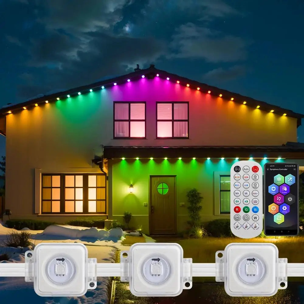 20M Permanent Outdoor Lights For House Eave Lights Smart RGB Waterproof Lights String Holiday DIY Scenes Christmas Party Decor